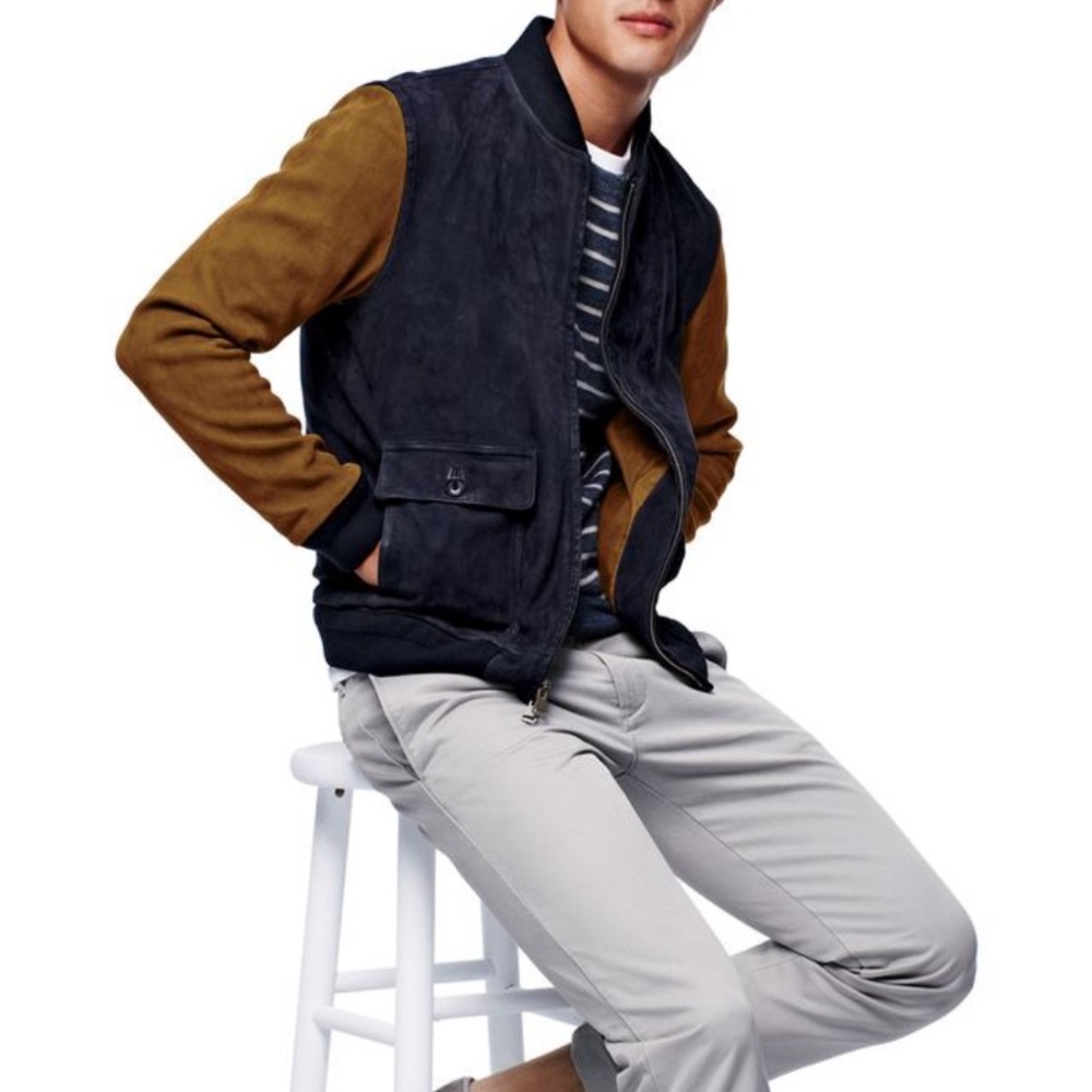 J.Crew Men’s Suede Bomber / Varsity Jacket - Size XS